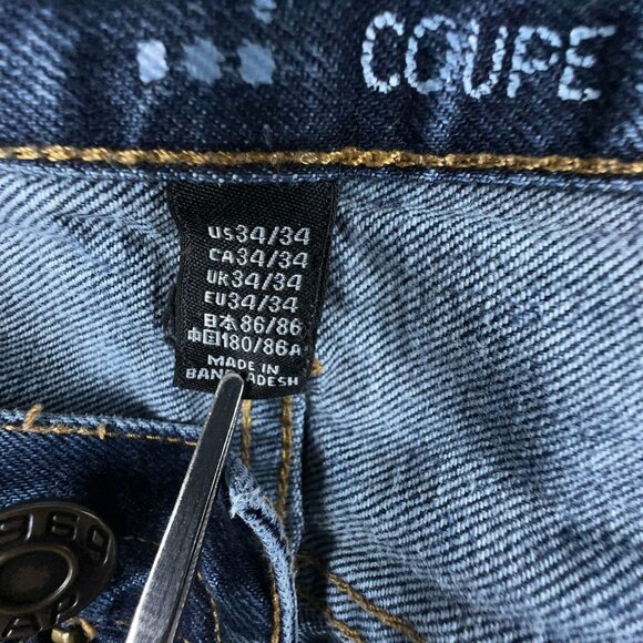 Gap Straight Leg Jeans Womens Size 34/34 Stretch Mid Rise Medium Wash Blue - Picture 8 of 14